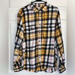 OLD NAVY Men’s Regular Fit Coupe Plaid Flannel Shirt - Yellow  - Sz. XL